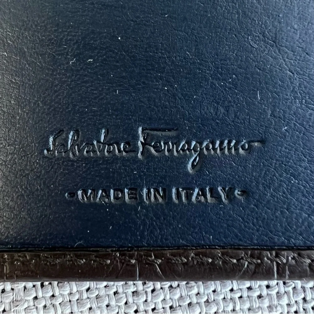 Salvatore Ferragamo Long Brown Wallet Monogram Embossed